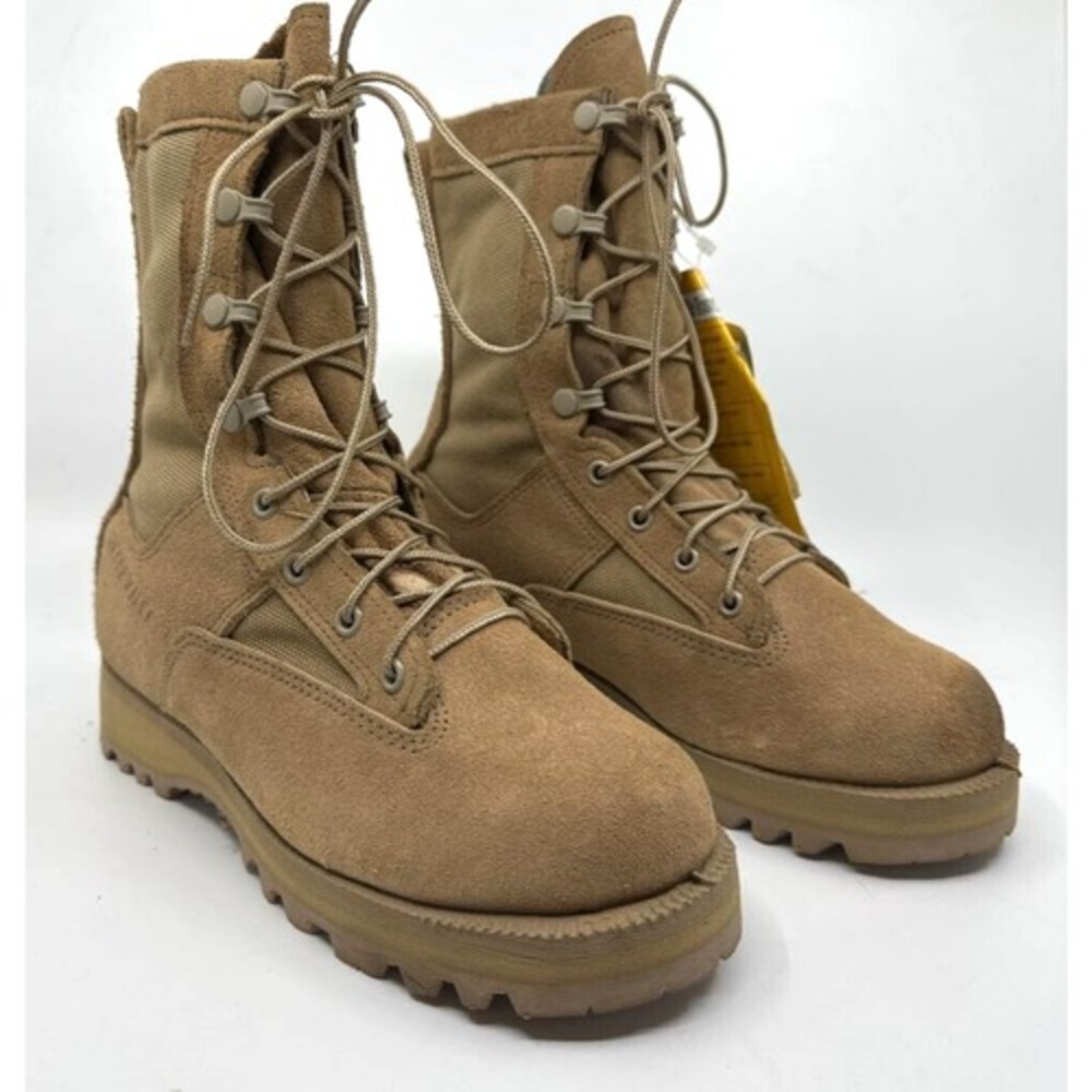 Belleville Mens Military Combat Boots Beige Leather 790A‎ Waterproof 5.5 W New